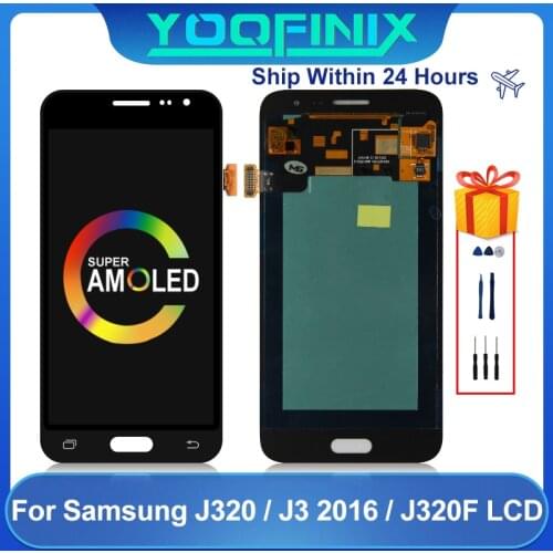 AMOLED For Samsung Galaxy J3 2016 LCD SM-J320F J320M J320H J320 Display LCD Touch Screen Digitizer Display Replacement Parts