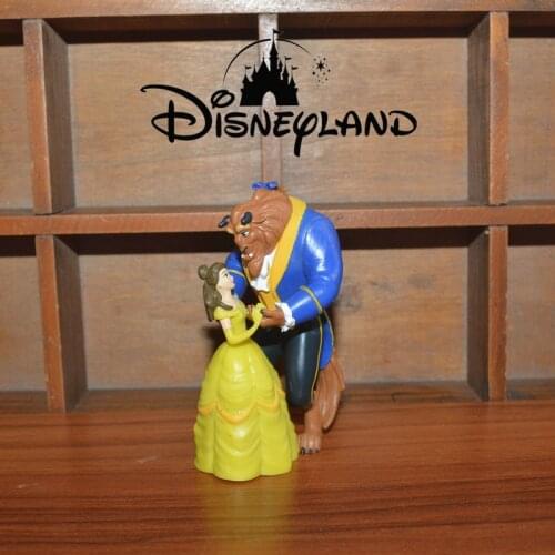 1PCS 8.5cm Genuine bulk Disney beauty and Beast BELLE PRINCESS beast Prince dance model ornaments