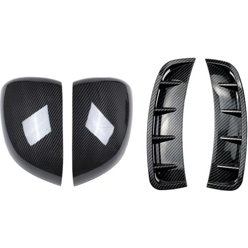 1 Pcs Car Rear View Mirror Plastic Sticker Trim Cover & 1 Pcs Front Bumper Air Outlet Stickers Trim Cover