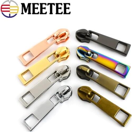 10pc Meetee 5# Zippers Sliders for Nylon Zipper DIY Bags Coat Pocket Zip Head Puller Repair Kits for Clothing Sewing Accessories