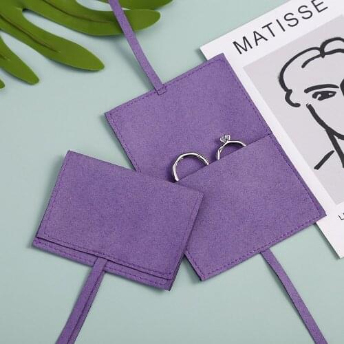 10Pcs Folded Microfiber Velvet Bag Jewelry Pouches Package Small Chic Wedding Ring Earrings Necklace Packaging Bags Gift Bag