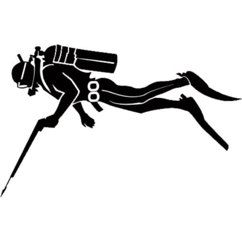 15.3*9.6CM Fashion Of Underwater Diving Stickers Reflective Waterproof Fish Spears Hunting Fish Decals C7-0051