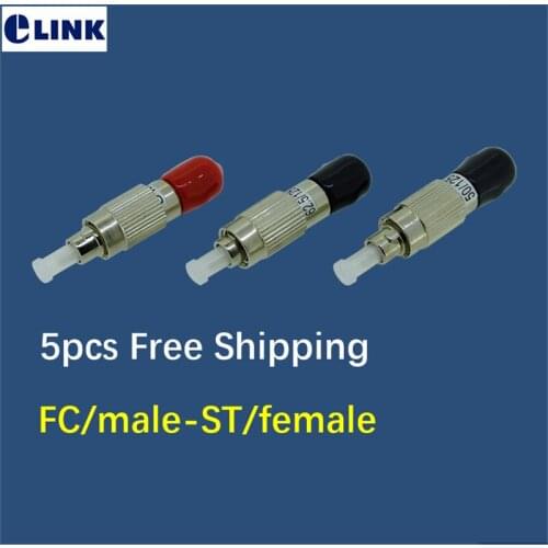5pcs FC-ST FM hybrid adapter male to female fiber optical coupler SM MM APC ftth connector free shipping factory supply ELINK