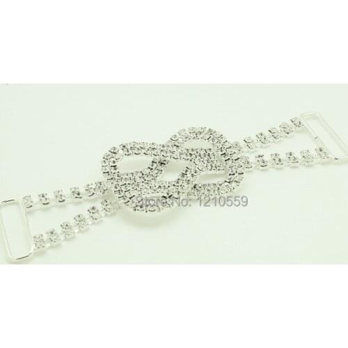 5 Pieces Glass Rhinestone Connector Buckles