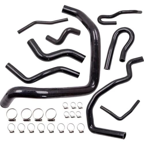9Pcs Black Heater Hose Pipe Kit For Honda Civic D15 D16 EG EK SOHC 245 PSI