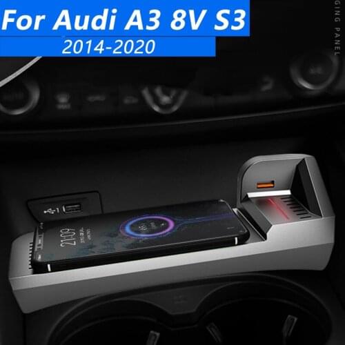 Qi Car Wireless Charger For Audi A3 8v 2014-2021Accessories Interior Modification Parts Fast Phone Charging Plate