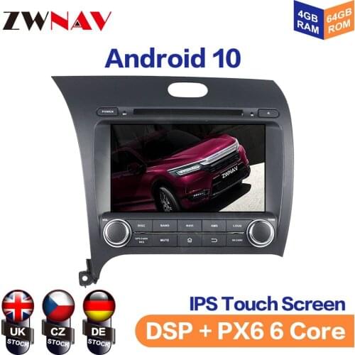 Car DVD Player Android 10 PX5/PX6 GPS Navigation For Kia CERATO K3 FORTE 2013+ Auto Radio Stereo Head Unit Multimedia Player DSP