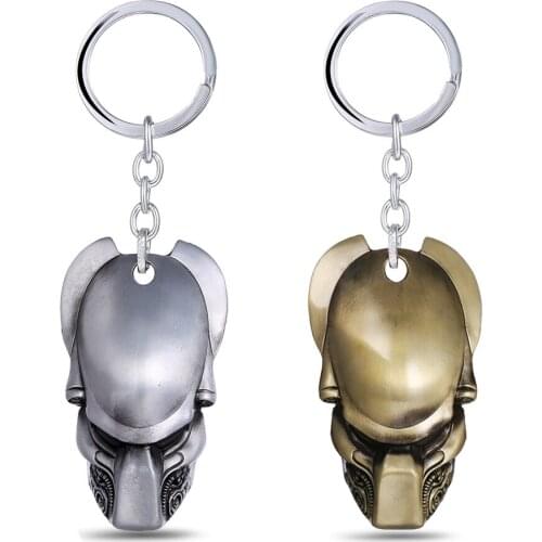 Movie Aliens Predator Keychain Full Metal Pendant Key Chains Car Key Ring Bag Key Accessories Collection Toys