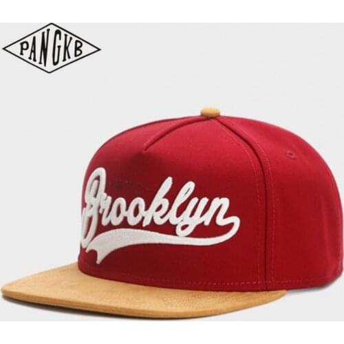 PANGKB Brand FASTBALL CAP BROOKLYN faux suede hip hop red snapback hat for men women adult outdoor casual sun baseball cap bone