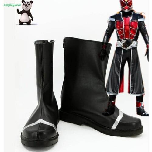 Masked Rider Kamen Rider Wizard Black Cosplay Long Boots Leather Shoes Custom Made for Unisex CosplayLove