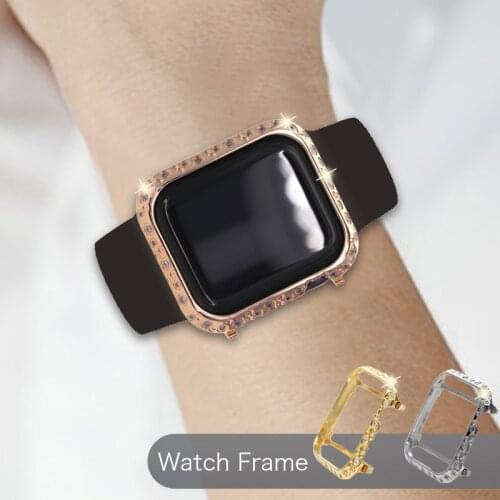 For Apple Watch Series 6 5 4 Watch Case Diamond jewelry Metal Watch Frame Protective Cover For Apple Watch Series SE 40mm 44mm