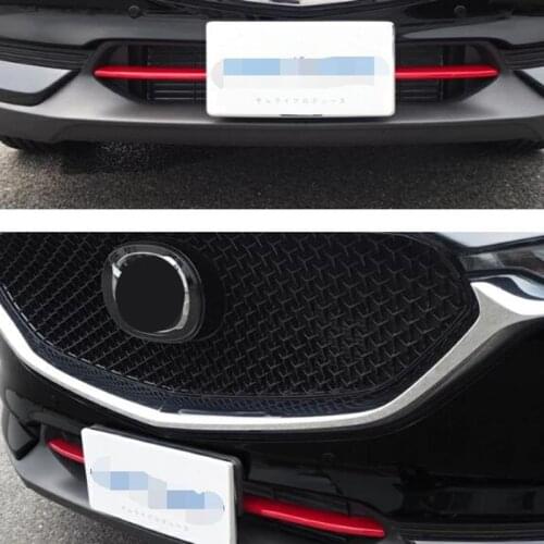 For Mazda CX-5 CX5 CX-8 2017 2018 Bumper Grille Trims Car Body Protection ABS Chrome Grid Grill Grille Around Panel Hoods