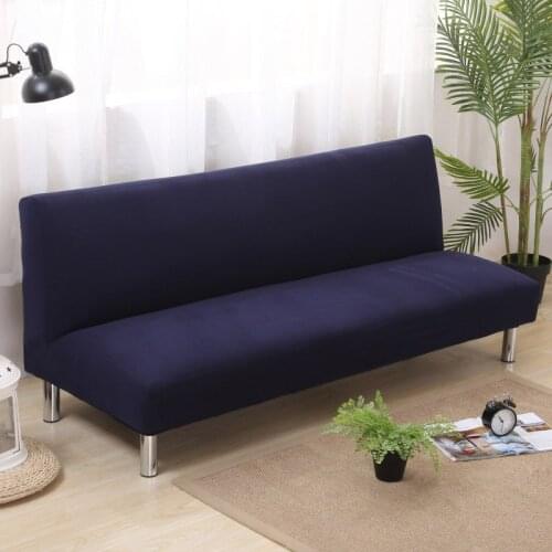 Elastic No Armrest Sofa Covers for Living Room Folding Sofa Bed Cover Slipcover All-inclusive Couch Cover Solid Color Large Size