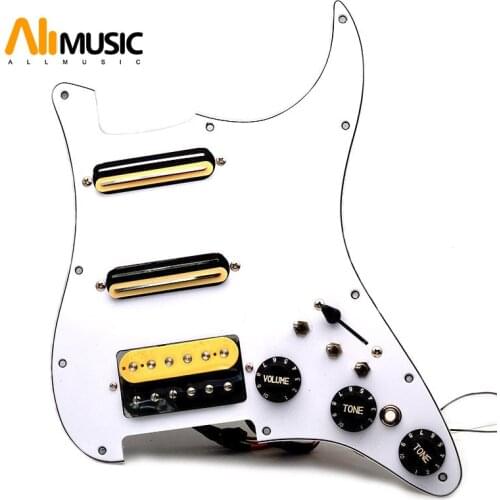 Electric Guitar Duluxe Strat with Singlecut Wiring GP-panel Loaded Prewired Pickguard SSH Guitar Pickguard Scratchplate Assembly