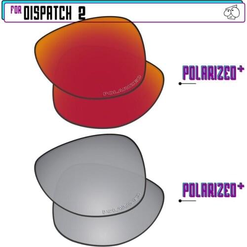 EZReplace Anti-Seawater Polarized Replacement Lenses for - Oakley Dispatch 2 Sunglasses - Silver P Plus-Red P Plus