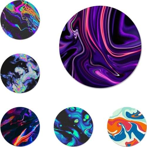 58mm Holographic Dope Trippy Icons Pins Badge Decoration Brooches Metal Badges For Clothes Backpack Decoration