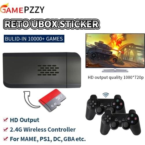 Video Game Consoles Built-in 10000+ Games Retro Game Console With Wireless Controller Video Games Stickers For PS1/GBA/MAME