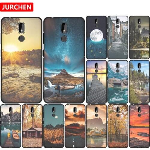 JURCHEN Silicone Soft TPU For Nokia 3.2 Case Cover Fashion Cute Patterned Black Cover Coque For Nokia 3.2 Phone Case 6.26 inch