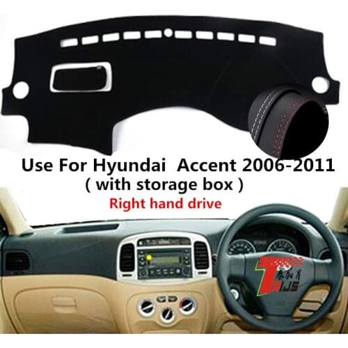 TAIJS Factory Classic Sport Leather Car Dashboard Cover For Hyundai Accent 2006 2007 2008 2009 2010 2011 Right hand drive