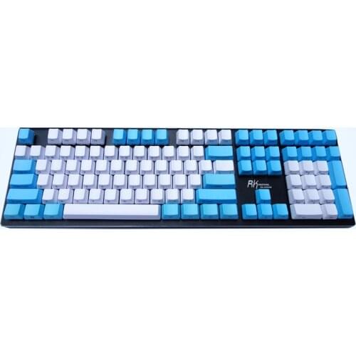 OEM PBT Keycaps Blue-White Mixed ANSI Layout 61 Keys 87 Keys 108 Keys for Cherry MX Switches on Mechanical Keyboard