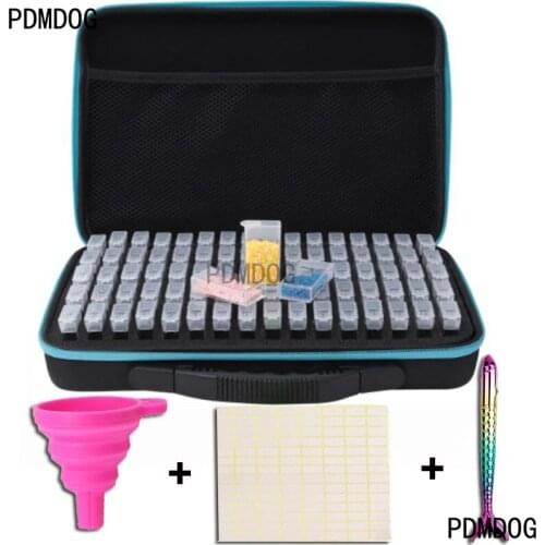 20/40/80 Bottles Diamond Painting Box Tool Container Storage Box Carry Holder Hand Bag Zipper Diamond Embroidery Accessories