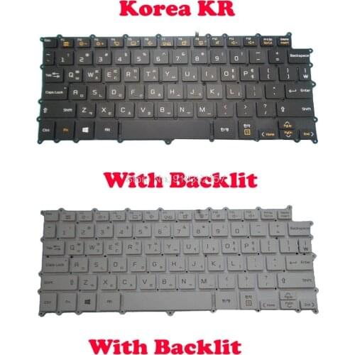 Korean KR Backlit Keyboard For LG 14Z980 LG14Z98 14ZD980 14Z980-GR55J 14Z980-GA55J Black/White NO Frame