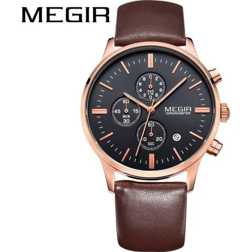 MEGIR Original Watch Men Top Brand Luxury Men Watch Leather Clock Men Watches Relogio Masculino Horloges Mannen Erkek Saat