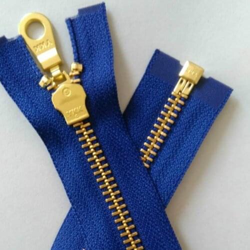 METAL YKK ZIPPER OPEN END 50cm almost 20 inches BLUE Sapphire FASTENER FOR JACKET OVERCOAT SEWING ACCESSORIES