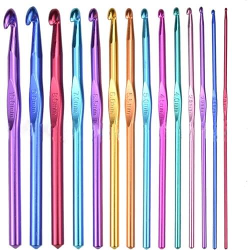 Metal Aluminum Crochet Hook Handcraft Knitting Tool Practical DIY Sweater Garment Crocheting Needle Weave Supplies