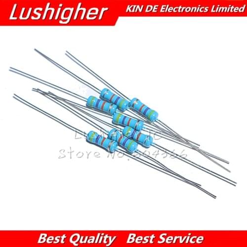 50pcs 1/2W Metal Film Resistor 1% 1R~2.2M 100R 220R 330R 1K 1.5K 2.2K 3.3K 4.7K 10K 22K 47K 100K 100 220 330 1K5 2K2 3K3 4K7 Ohm