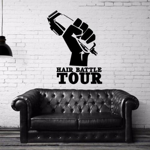 Barber Shop Sticker Customized Chop Bread Decal Posters Vinyl Wall Art Decor Windows Decoration Haircut Shavers Glass Decals