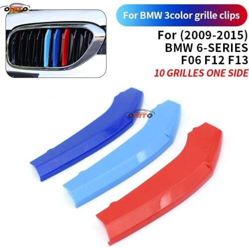 3 Colors Grille Clips Trim Stripe Decal Sticker Auto Front Racing Grille Bars Covers For 6 series F06 F12 F13 2009-2015