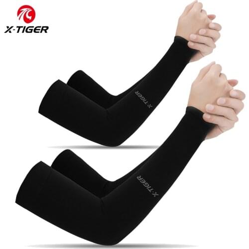 X-TIGER Cycling Arm Warmers Summer UV Protection Ice Fabric MTB Arm Cover Cuff Running Fishing Hiking Breathable Bicycle Sleeves