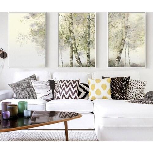 Tree Plant Scandinavian Poster Nordic Style Canvas Wall Art Print Minimalist Painting Decorative Picture Forest Home Decoration