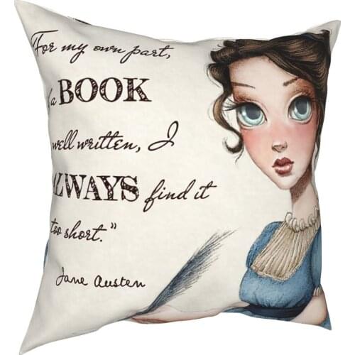 Jane Austen Portrait Pillowcover Decoration Writer Novel Author Cushion Cover Throw Pillow for Home Double-sided Printing