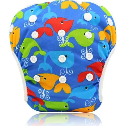 Ohbabyka Baby Swim Diaper Training Pants Washable Reusable Diapers Cover Animal Pattern Infant Baby Swimming Nappy Changing
