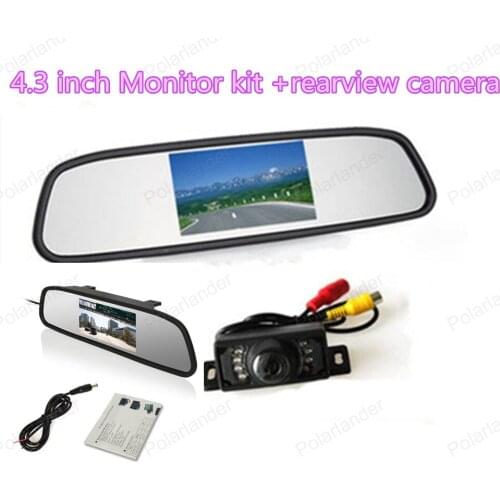 Parking camera ir night vision+ 4.3 inch tft lcd Rearview Mirror Monitor kit for Car reversing backup