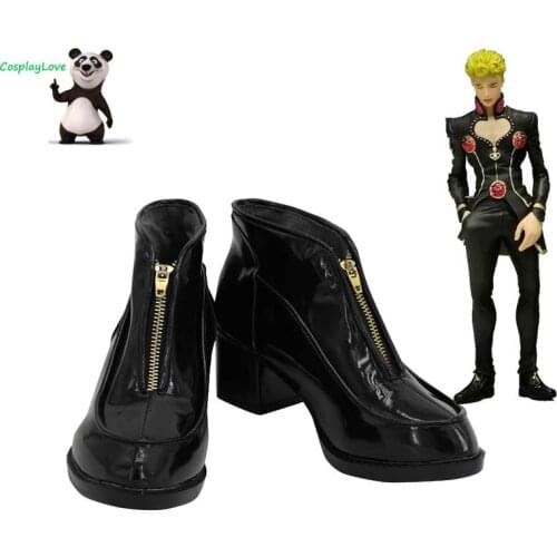 JoJos Bizarre Adventure: Vento Aureo Golden Wind Giorno Giovanna Purple Yellow Cosplay Shoes Long Boots Custom Made CosplayLove