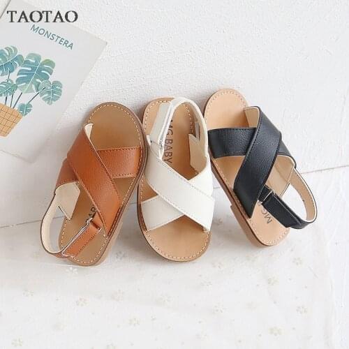 Toddlers Boys Girls Sandals 2021 Summer Childrens Beach Shoes Kids Fashion Sandals Cross-tied Anti-sliperry Soft Simple New Hot
