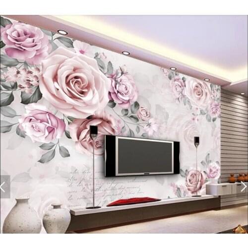 Modern Rose Flower Wallpaper Mural 3D Photo Wallpapers for Living Room Home Wall Decor Canvas Wall Paper Rolls Customize