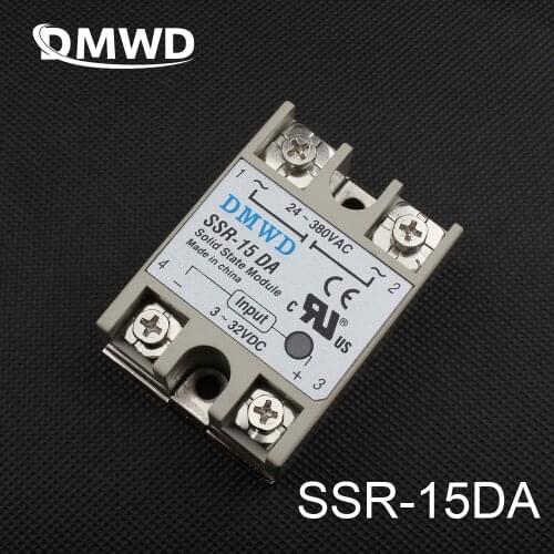TOP BRAND DMWD 1pcs Free shipping solid state relay SSR-15DA 15A actually 3-32V DC TO 24-380V AC SSR 15DA relay High quality