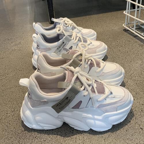 2021 Super Fire Students Korean Version of The Wild Thick-soled White Shoes New Spring and Summer Sports Shoes Women