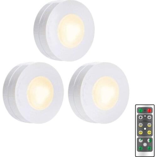 1pc/3pcs Wireless Remote Control Battery Operated Cabinet LED Light Night Lamp
