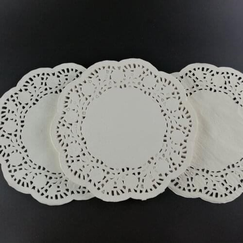 140pcs 7.5" 190mm Craft Paper White Round Lace Paper Doilies Doyleys Vintage Coasters Placemat Craft Wedding Christmas Decor