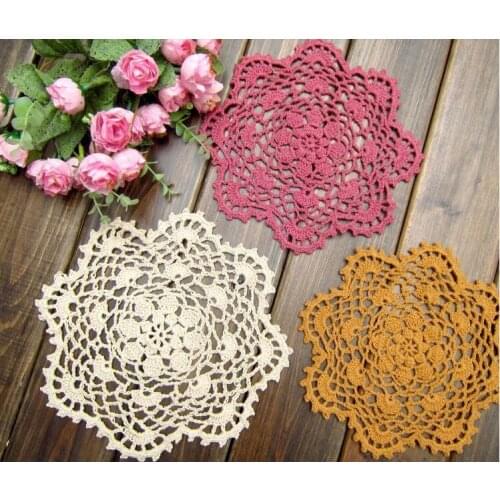 2 pcs-Lot, Assorted Shabby Chic Vintage Look Crocheted Doilies, Crochet Coaster Place mat