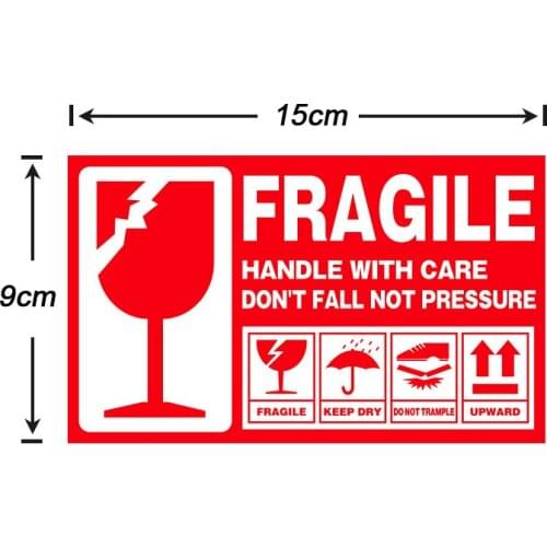 336Pcs/Lot Large FRAGILE Sticker Up and Handle With Care Keep Dry Shipping Express Label Warning Sticker Courier Label 15x9cm