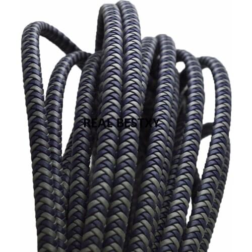 5m/lot approx:7*5mm navy gray Braided Leather Cord Rope Fit Bracelets Necklaces Findings for Leather Bracelet Jewelry Making