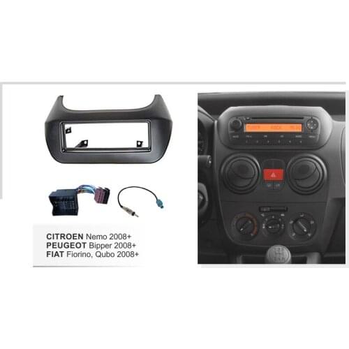 Car Facia Harness Antenna for Citroen Nemo Peugeot Bipper Fiat Fiorino Qubo 2008+ Radio Bezel Panel Dash Kit Trim Fascia Plate