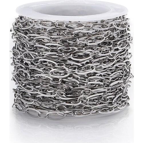 1meter Stainless Steel Chain Oval Rolo Cabel Link Chain for Jewelry Making Punk Choker Necklace Bracelet Chain DIY Accessories