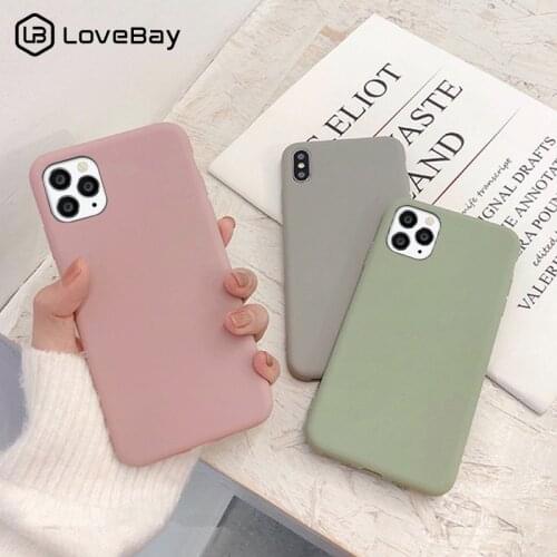 Lovebay Cute Matte Solid Candy Color Phone Case For iPhone 11 12Pro SE 2020 X XR XS Max 8 7 6 6s Plus Simple Silicone Soft Cover